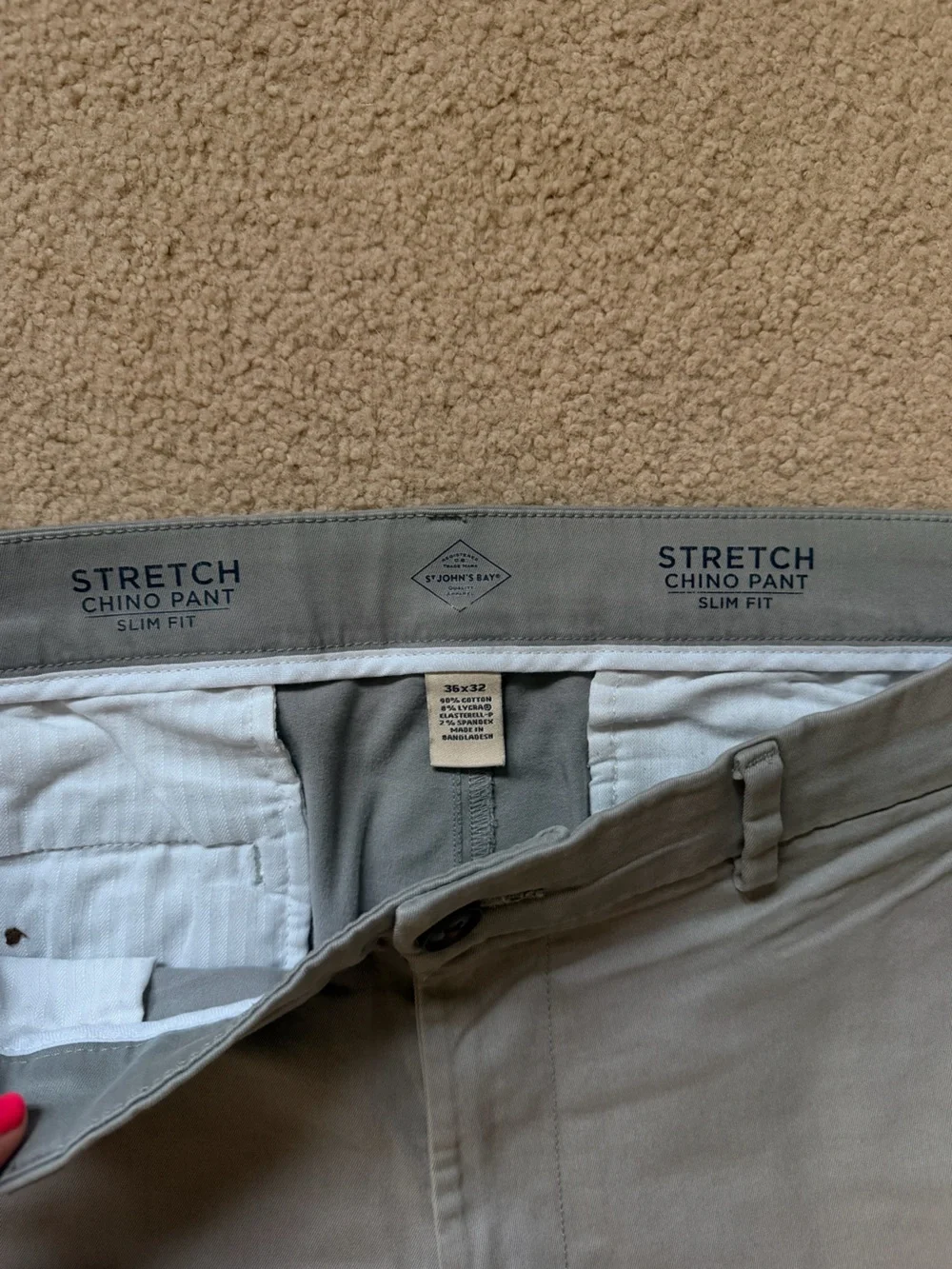 St. John's Bay Men's Light Gray Chino Pants